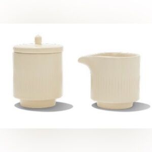 NEW Citrine - Ribbed Ceramic Creamer and Sugar Jar Set